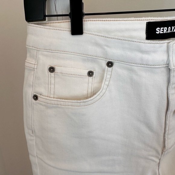 SER.O.YA Men’s Dakota Fitted Denim Jogger Pants Cream SZ 31” - Picture 9 of 11